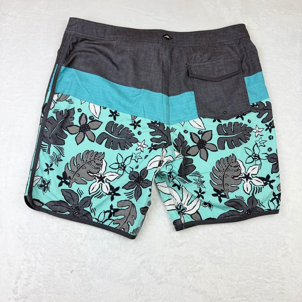 ONeill Mens Tropical Floral Board Shorts Gray Turquoise Swim Trunks Size 40‎ - Picture 7 of 7